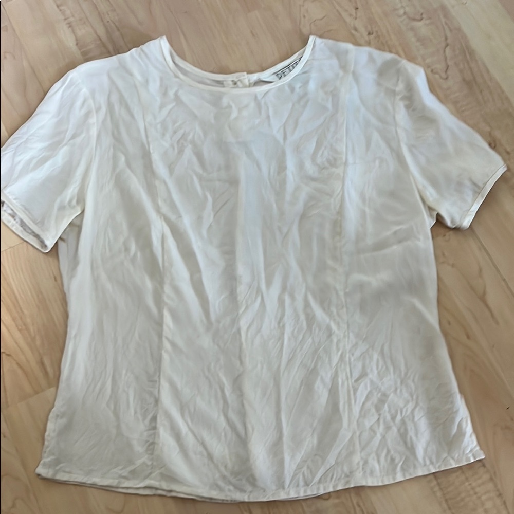 Petite Sophisticate Ivory Short Sleeve Tee